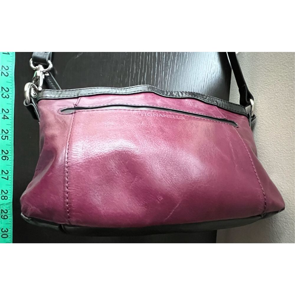 Tignanello shoulder bag in a very nice purple color with black accents - Picture 6 of 9